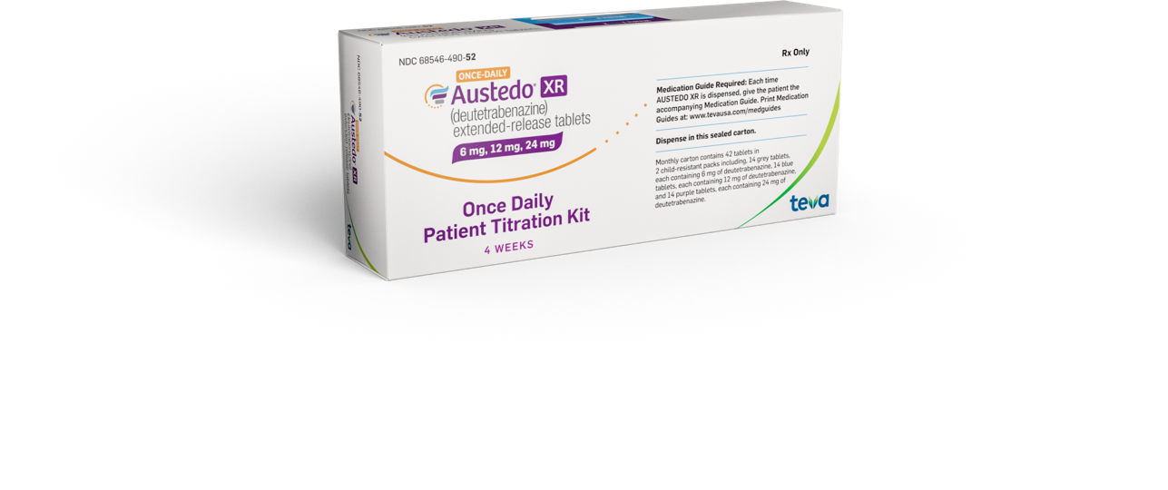 AUSTEDO® XR 4-week titration kit package.